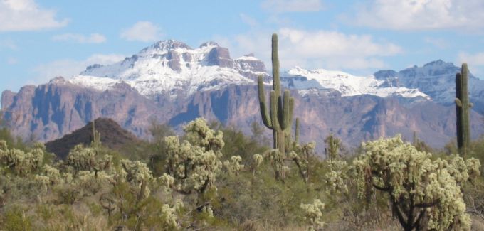 Four Peaks with snow